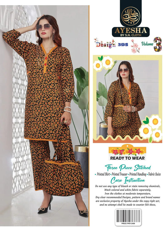 Ayesha Vol-3 Pack Of 10 Suits Stitched