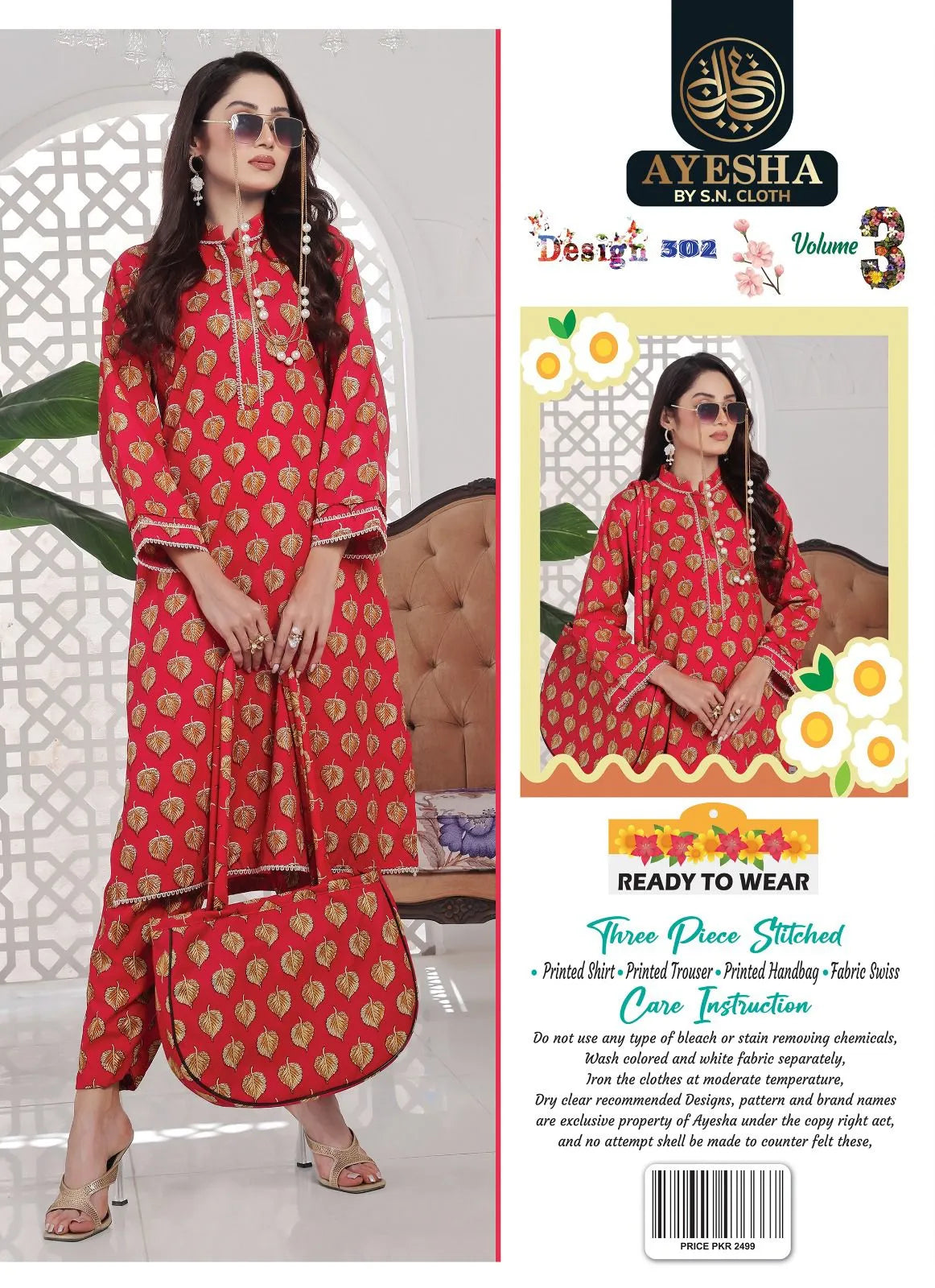 Ayesha Vol-3 Pack Of 10 Suits Stitched