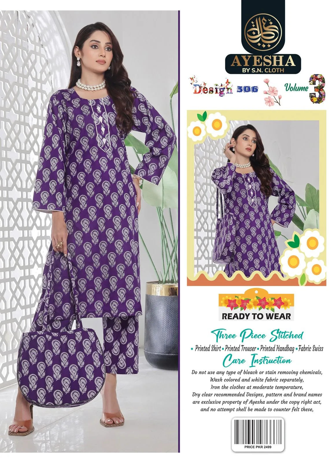 Ayesha Vol-3 Pack Of 10 Suits Stitched