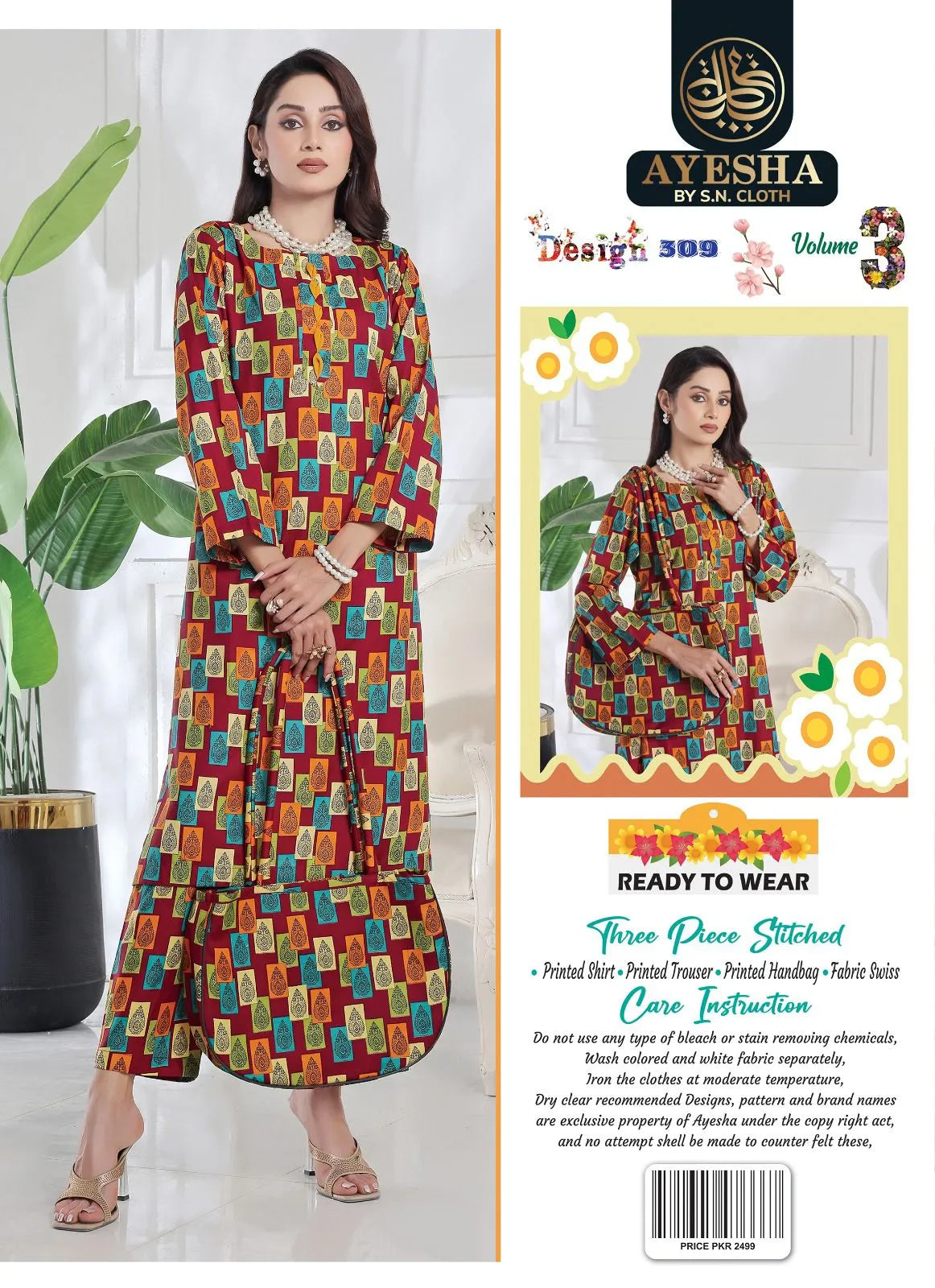 Ayesha Vol-3 Pack Of 10 Suits Stitched