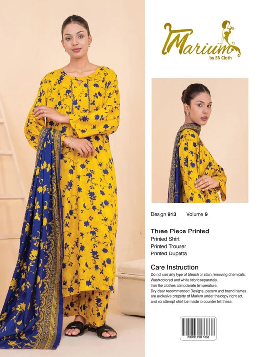Marium Vol 9 (Pack of 16 Suits Three Piece Unstitched)