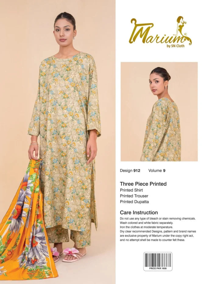 Marium Vol 9 (Pack of 16 Suits Three Piece Unstitched)
