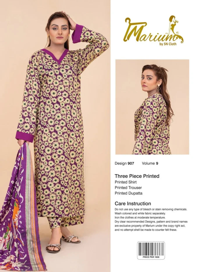 Marium Vol 9 (Pack of 16 Suits Three Piece Unstitched)