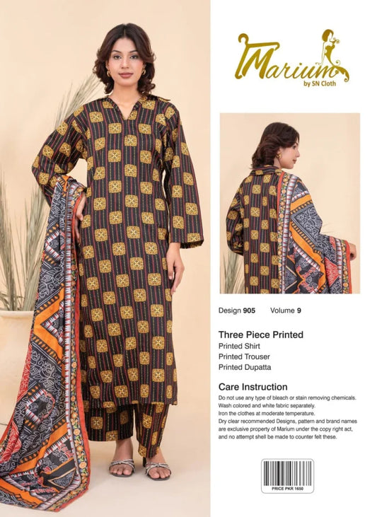 Marium Vol 9 (Pack of 16 Suits Three Piece Unstitched)