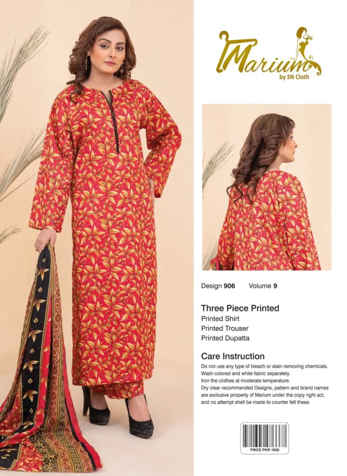 Marium Vol 9 (Pack of 16 Suits Three Piece Unstitched)
