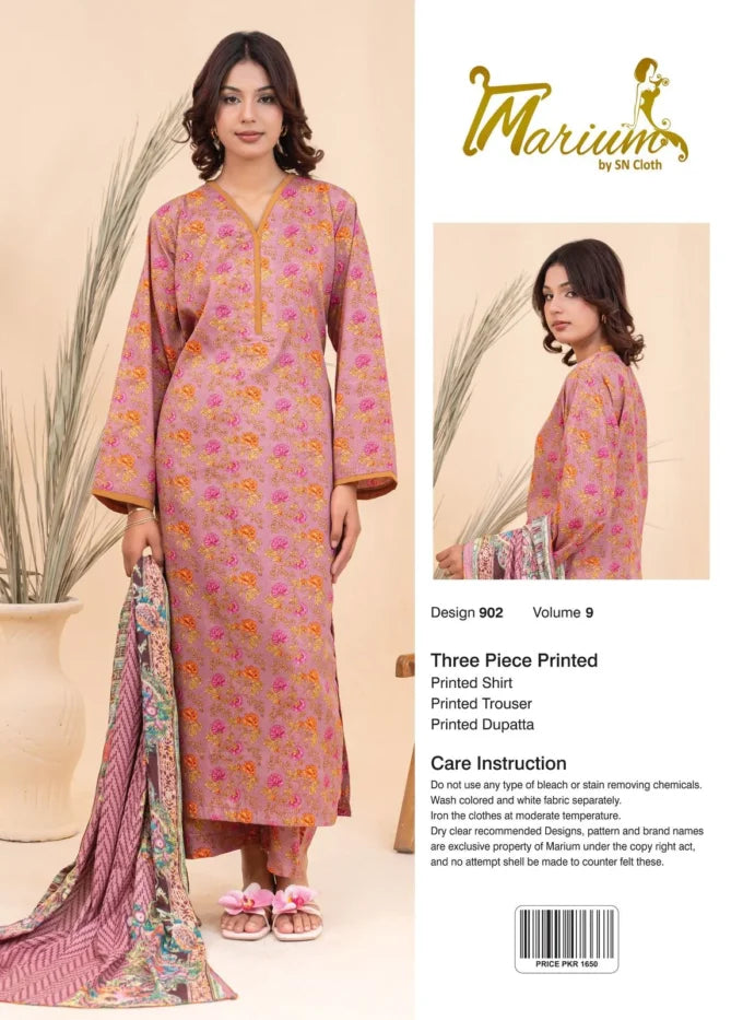 Marium Vol 9 (Pack of 16 Suits Three Piece Unstitched)
