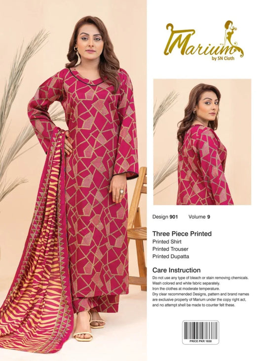 Marium Vol 9 (Pack of 16 Suits Three Piece Unstitched)