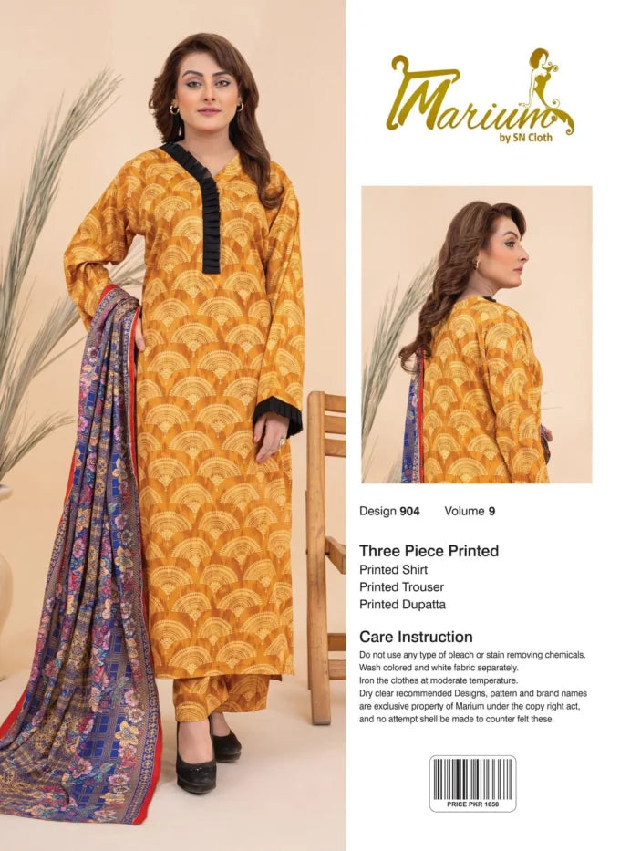 Marium Vol 9 (Pack of 16 Suits Three Piece Unstitched)