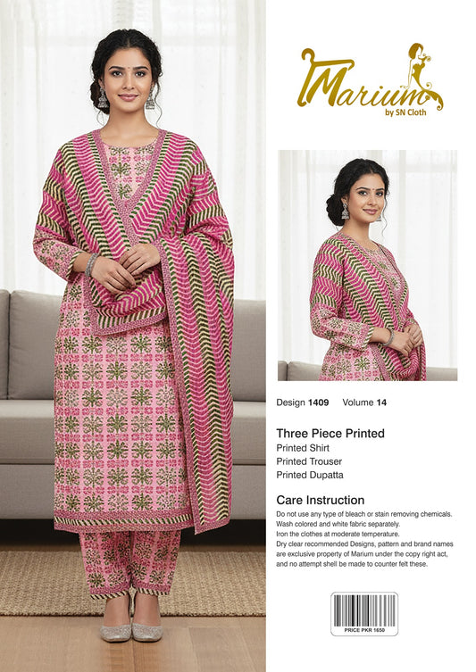Marium Vol 14 (Pack of 16 Suits Three Piece Unstitched)