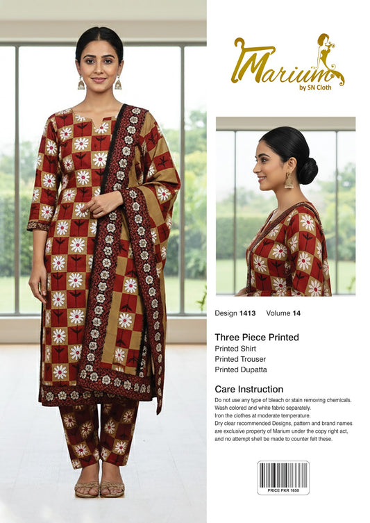 Marium Vol 14 (Pack of 16 Suits Three Piece Unstitched)