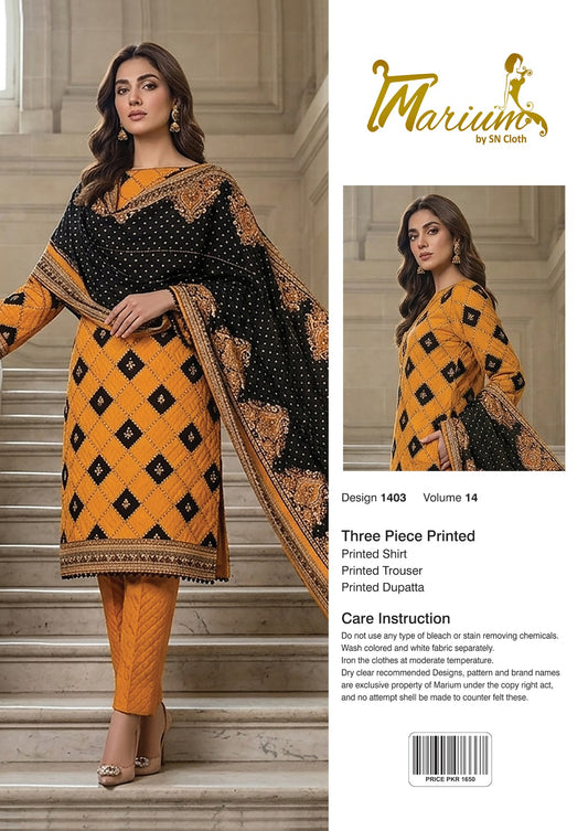 Marium Vol 14 (Pack of 16 Suits Three Piece Unstitched)