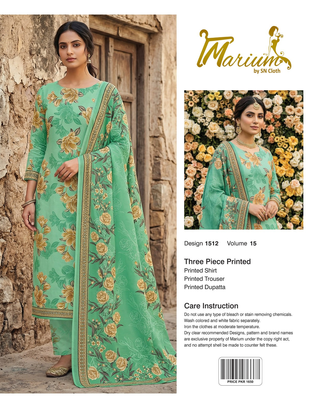 Marium Vol 15 (Pack of 16 Suits Three Piece Unstitched)