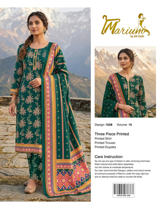 Marium Vol 15 (Pack of 16 Suits Three Piece Unstitched)