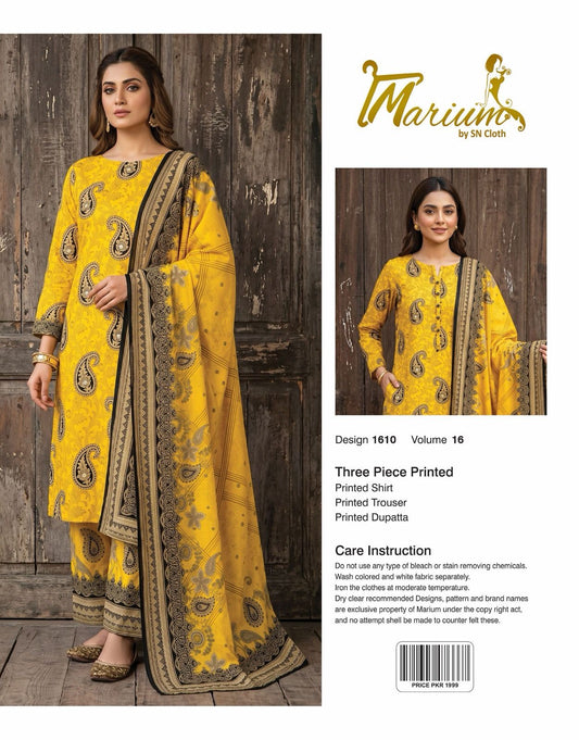 Marium Vol 16 (Pack of 16 Suits Three Piece Unstitched)