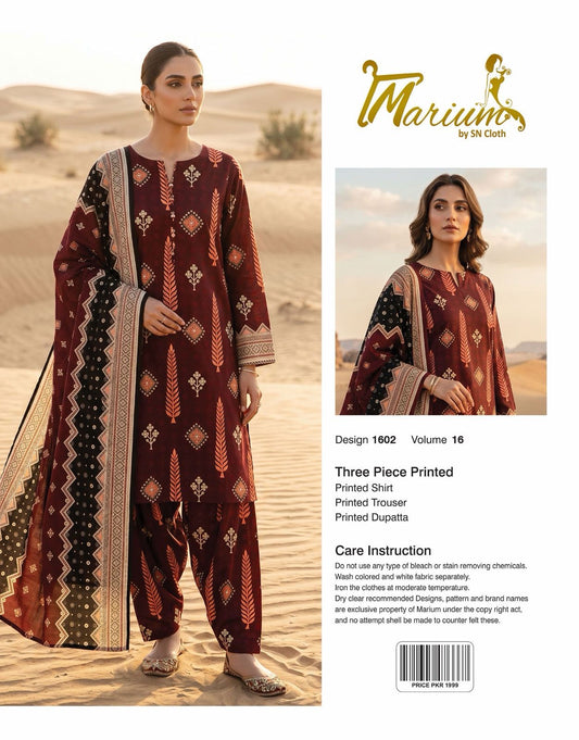 Marium Vol 16 (Pack of 16 Suits Three Piece Unstitched)