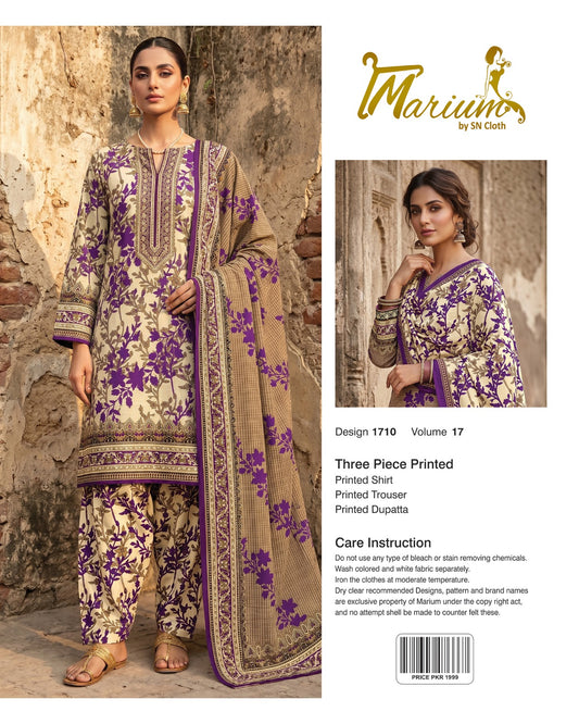 Marium Vol 17 (Pack of 16 Suits Three Piece Unstitched)