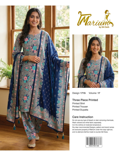 Marium Vol 17 (Pack of 16 Suits Three Piece Unstitched)