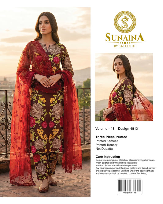 Sunaina Vol-48 Pack Of 16 Suits Unstitched