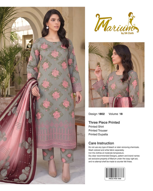 Marium Vol 18 (Pack of 16 Suits Three Piece Unstitched)