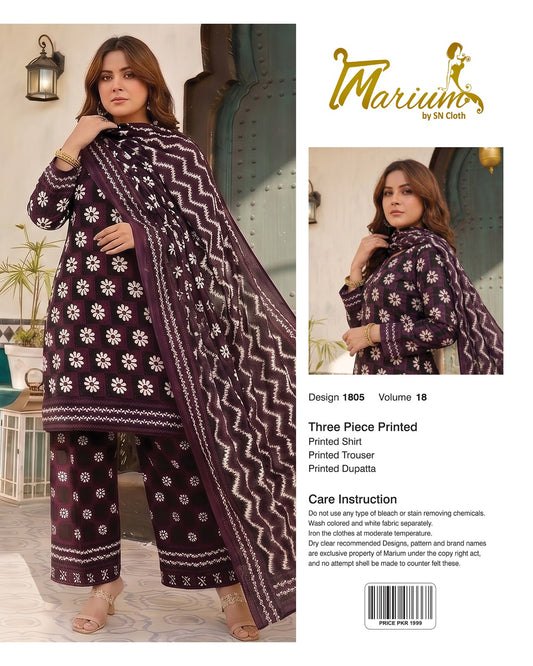 Marium Vol 18 (Pack of 16 Suits Three Piece Unstitched)