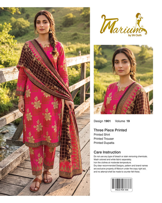Marium Vol 19 (Pack of 16 Suits Three Piece Unstitched)