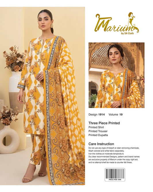 Marium Vol 19 (Pack of 16 Suits Three Piece Unstitched)