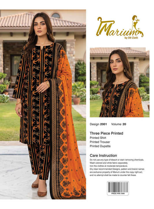 Marium Vol 20 (Pack of 16 Suits Three Piece Unstitched)