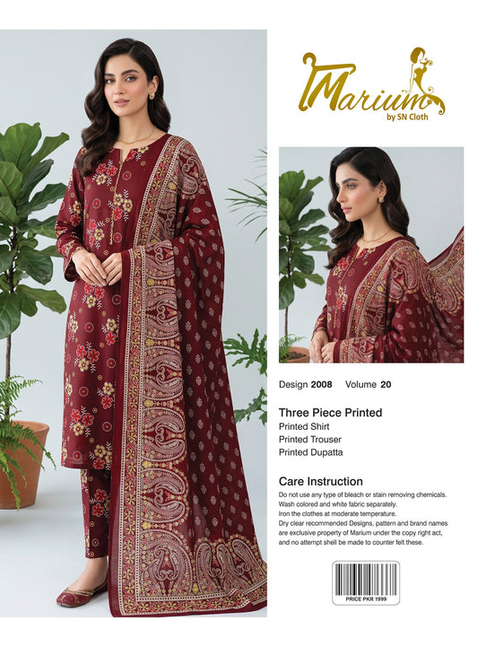 Marium Vol 20 (Pack of 16 Suits Three Piece Unstitched)