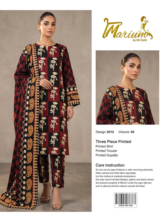 Marium Vol 20 (Pack of 16 Suits Three Piece Unstitched)