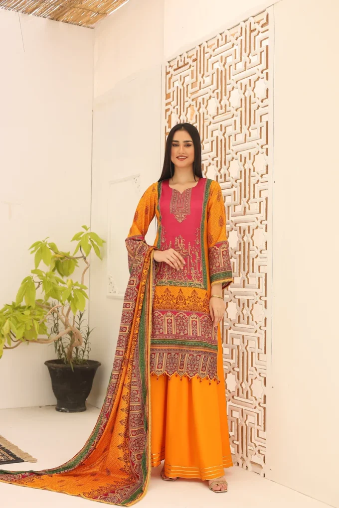 Unstitched 3 Piece Suit-MARIUM BSC-05-303