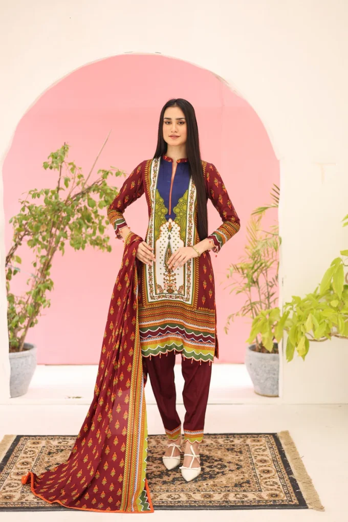 Unstitched 3 Piece Suit-MARIUM BSC-05-309